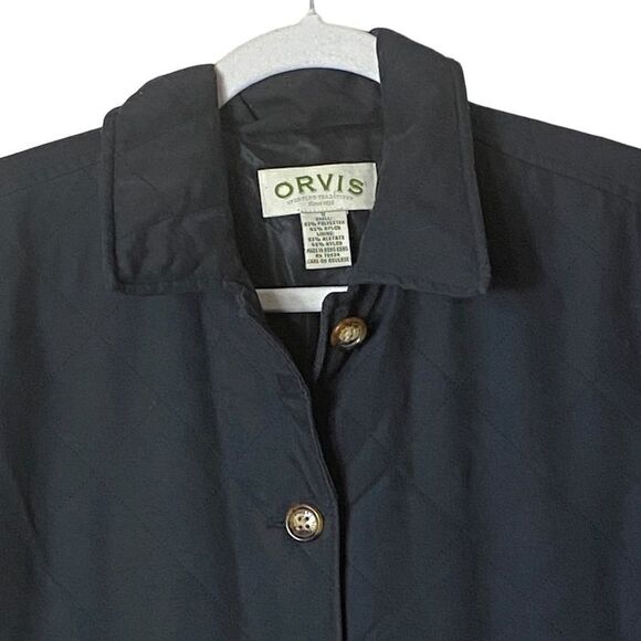 Orvis Wm’s Sz Sm Black Quilted Button Down Collared Medium Weight Barn Jacket - Picture 2 of 4